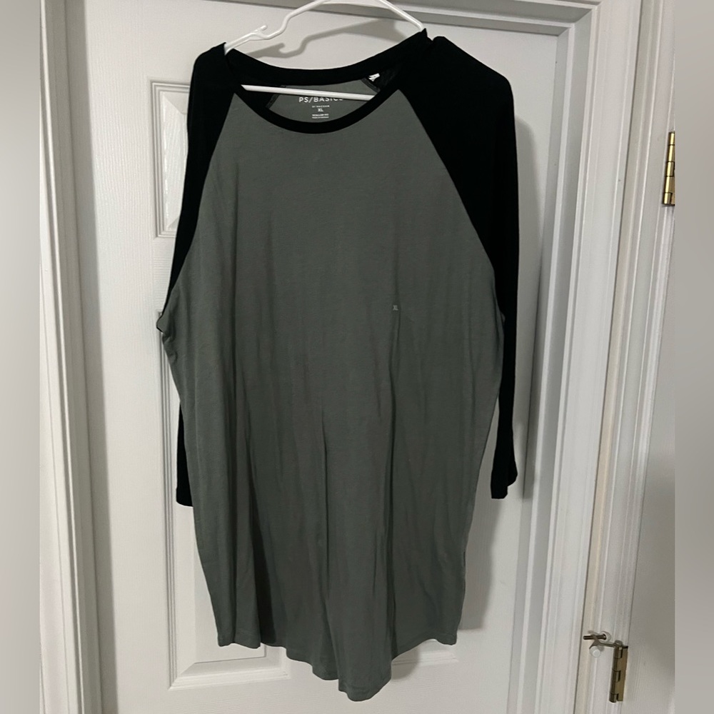 Mens XL Longline Baseball TShirt